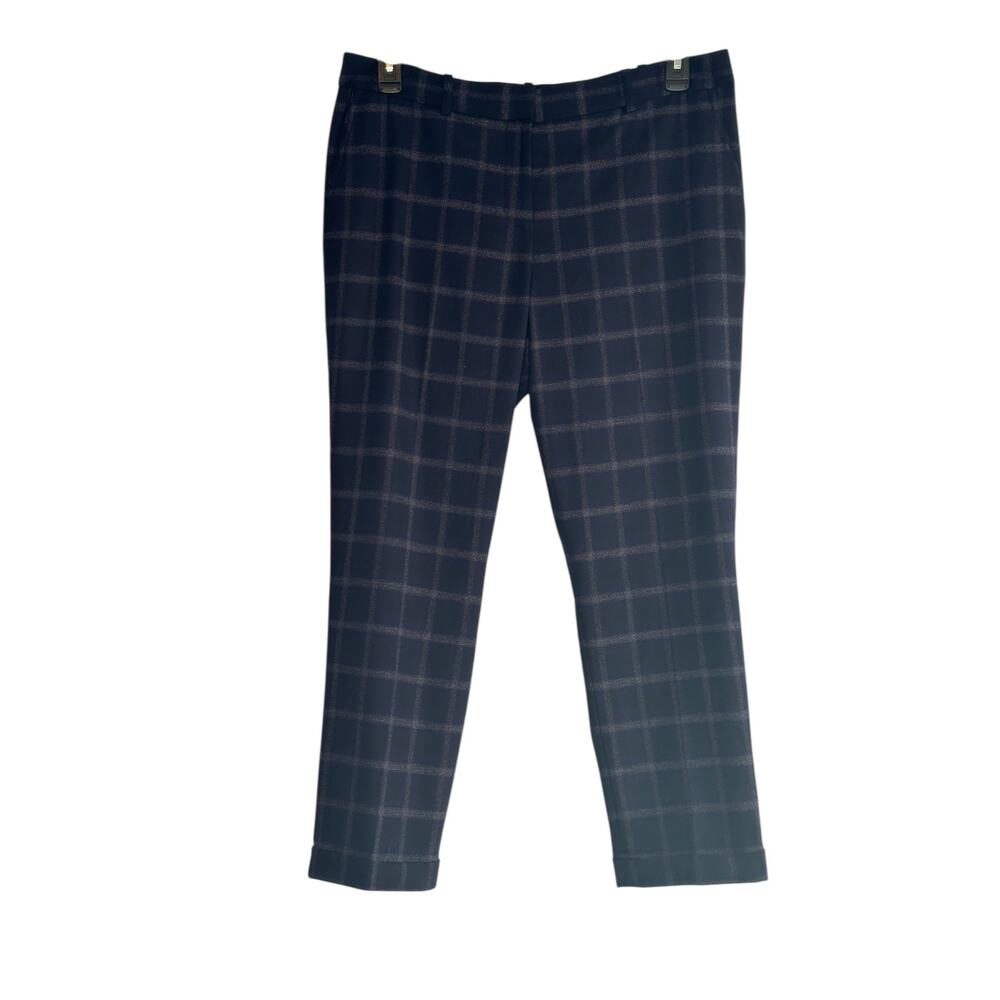 Tahari purple cream plaid pants size 12
